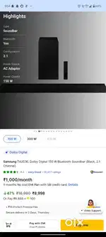 Samsung T42E 150watts sound bar for sale