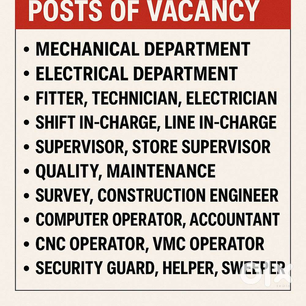 Open vacancy for fresher & Experience candidates