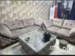 7 seater sofa with 2 puffy and center  table