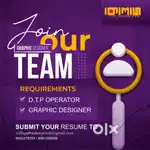 Hi, we're currently looking for a DTP Operator & Graphic Designer