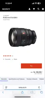 Sony 85mm 1.4 G master generation 2nd excellent condition