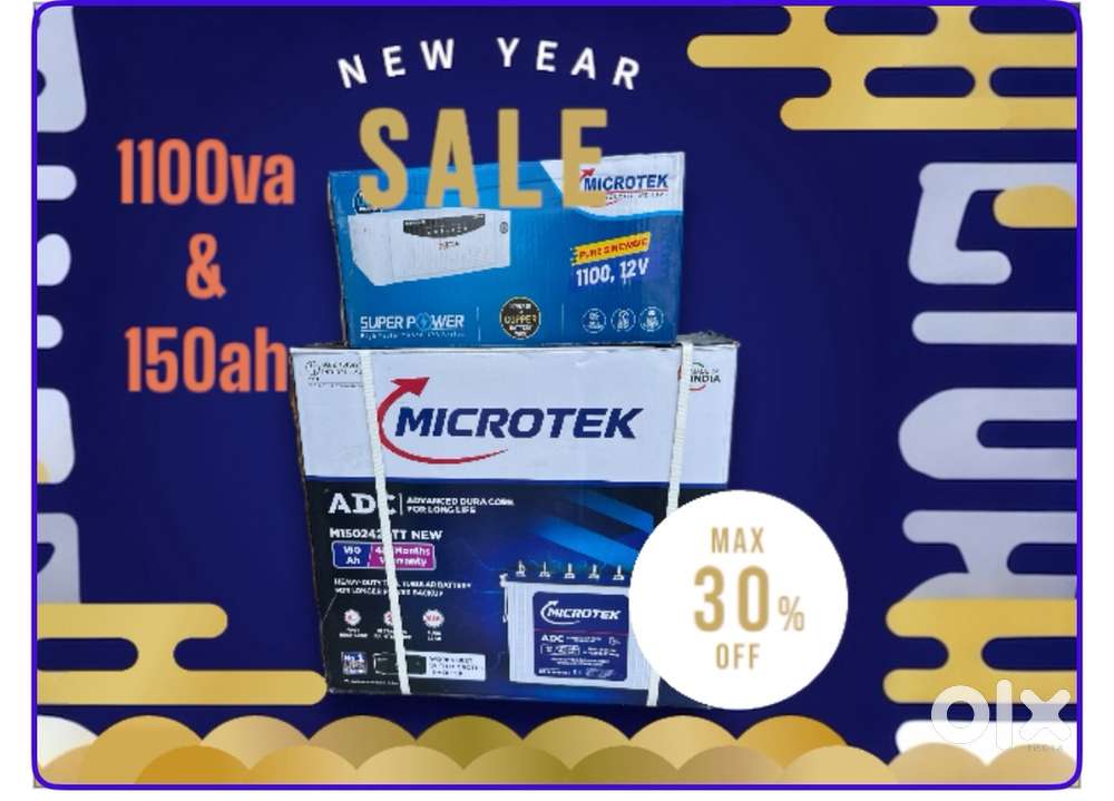 Microtek inverter battery 1100va+150ah new year offer sale 17,500₹