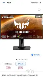 27 inch ASUS TUF Gaming Monitor for urgent sale