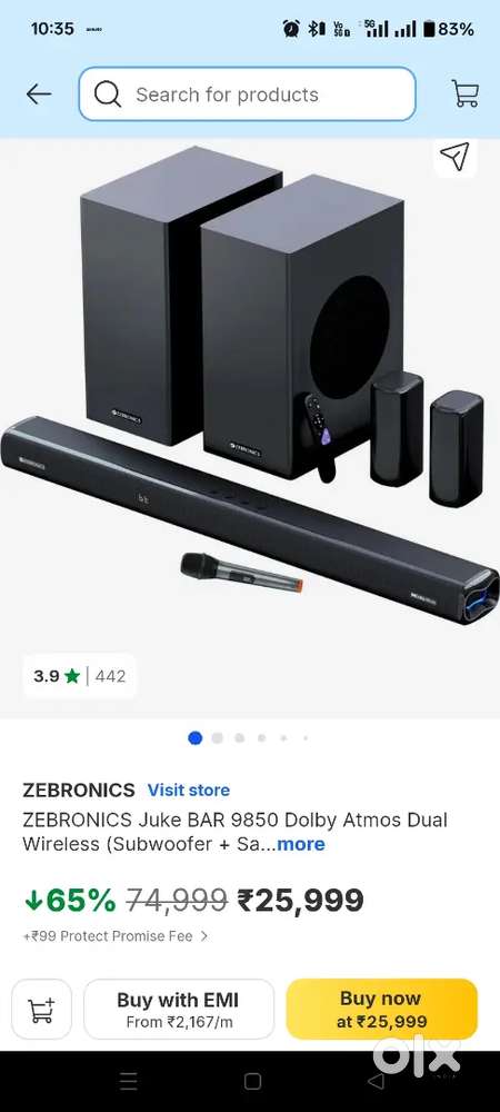 Zebronics soundbar 9850 brand new