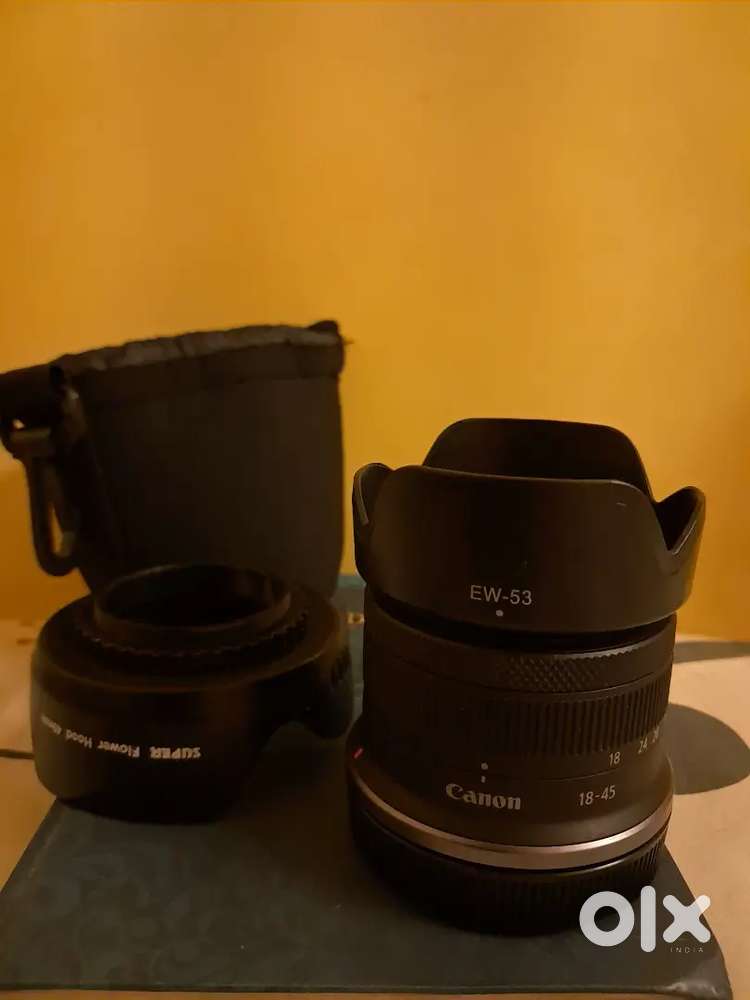 Canon RF-S 18-45 f/4.5-6.3 IS STM
With UV Filter, Lens Hoods, Covers
