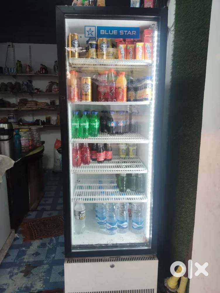 Blie star glass door