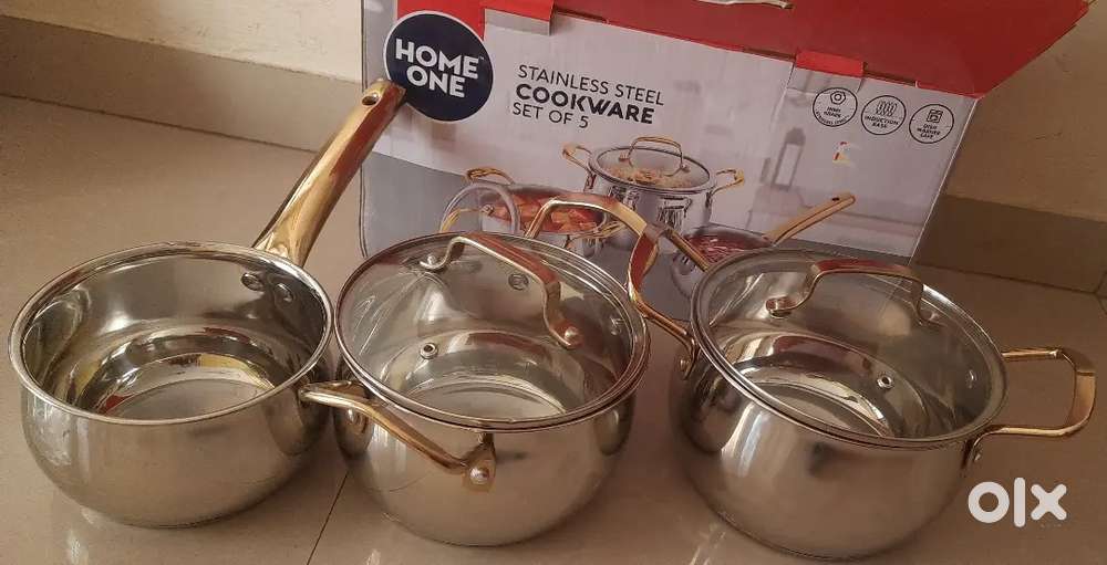 Stainless steel cookware set of 5 new