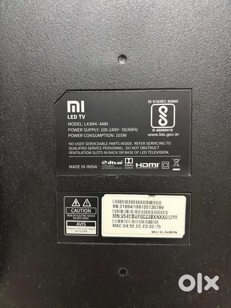 Selling my Mi 43 inch Android TV MI -  L43M4-4AIN