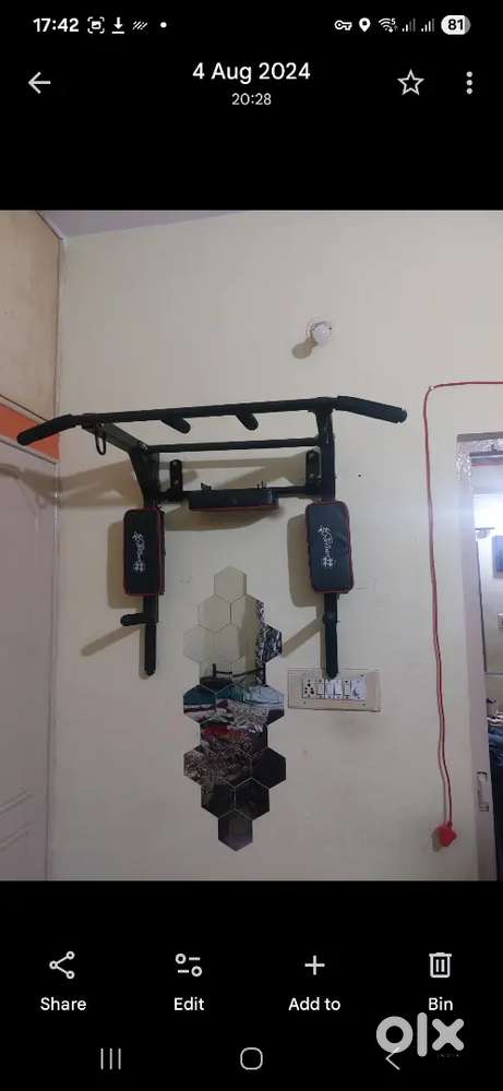 Pull up and dips bar wall mount