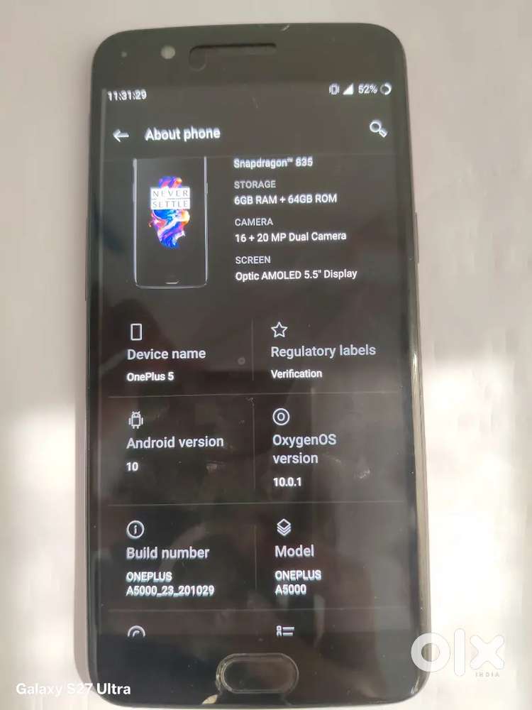 Oneplus 5 model 6gb ram