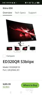 32 inch curved monitor.