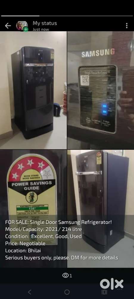 Sumsung single door refrigerator 2021