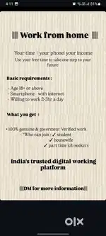 Online work from home