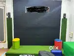 Studio backdrops and stage setup in plywood