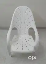 White Plastic Arm chair for the elderly or Old age