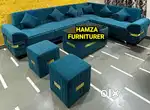 HAMZA FURNITURE New designer stylish look plywood L shape sofa