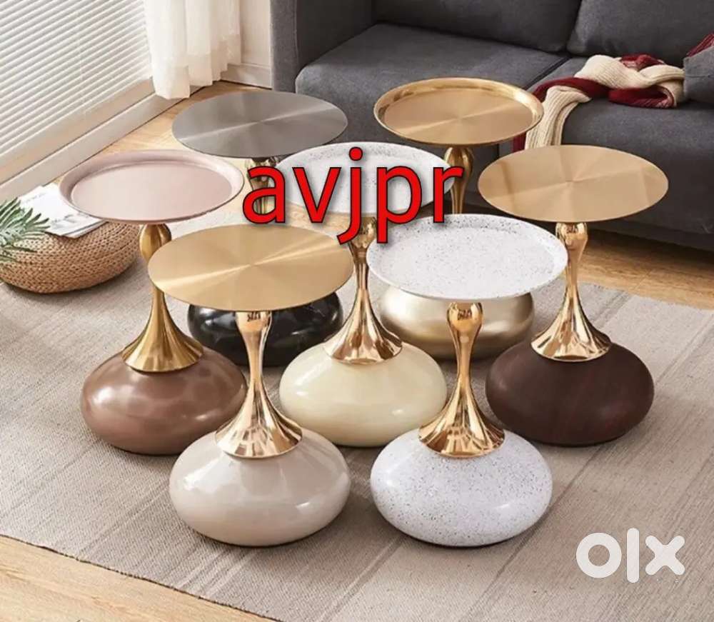 Bedside / Sofa Side Tables - Modern Golden Base & Tray Top Just ₹2199
