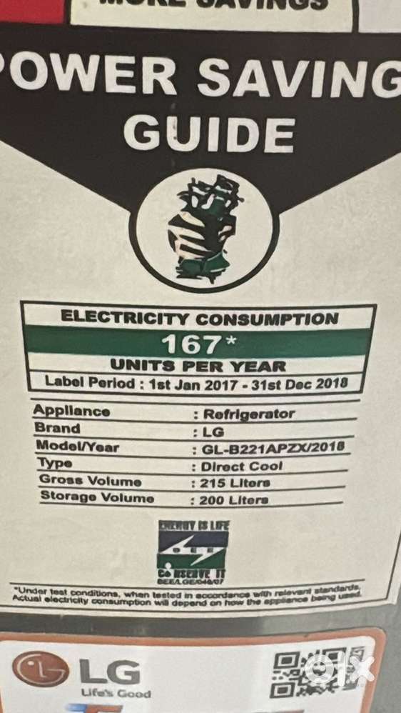 LG 215 liters Single door fridge