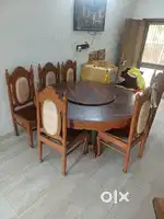 For Sale :


Antique Tick Wood Dining Table with 6 Chairs and