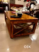 Elegant Sheesham Wood Coffee Table – Retro Design with Storage