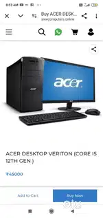 Acer computer fully new 1 year old