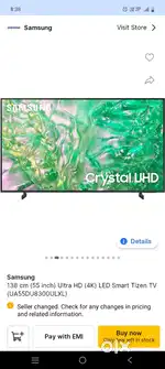 Sumsung 55 crystal led tv