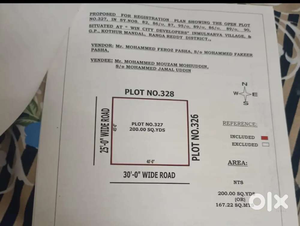 Registered plot for sale 200SQ YARD