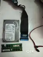 Seagate hard disk,hdd cable,sata cable and 2 ram
