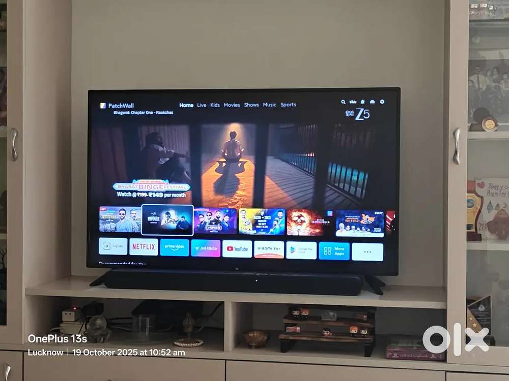 MI 50 inch 4k led tv and Intex 10800 W twin tower speaker