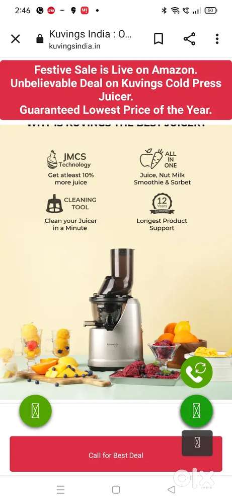 Kuvings whole slow juicer Korean brand
