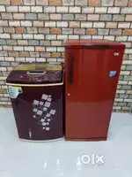 Lg red colour 190 litres fridge and Videocon topload in combo @13000