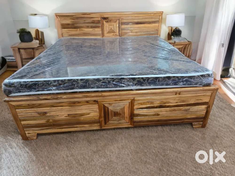 15 years guarantee pure wooden box wala bed