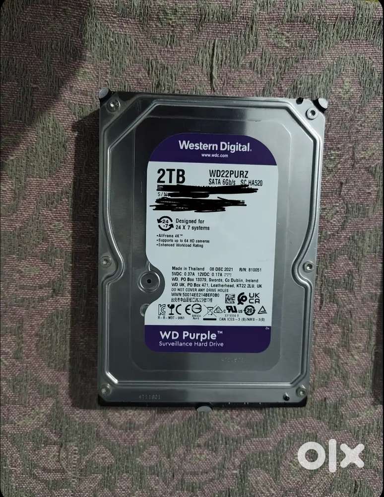2TB WESTERN DIGITAL PURPLE HARD DISK
