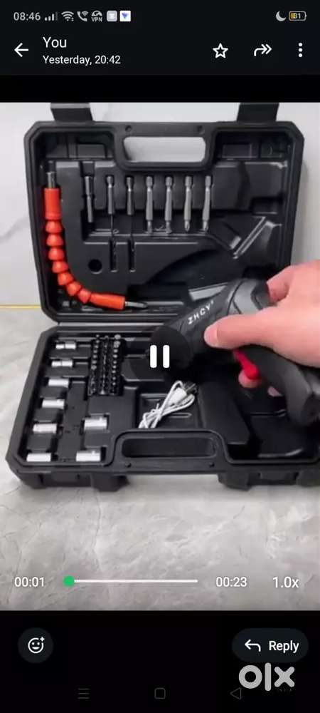 Metal Electric Screwdriver with 47 pcs Screwdriver Bit Set
