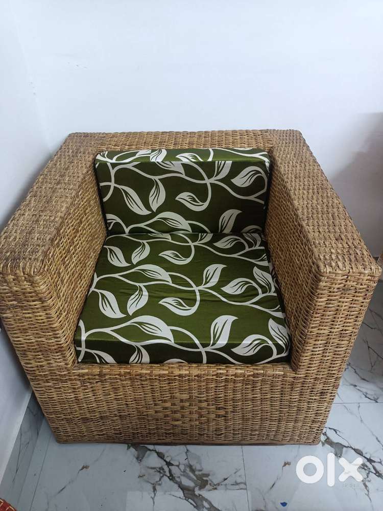 Cane sofa 3+1+1& center table