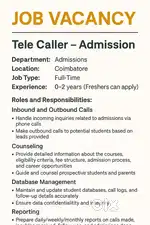 Telecaller - Admission Wanted