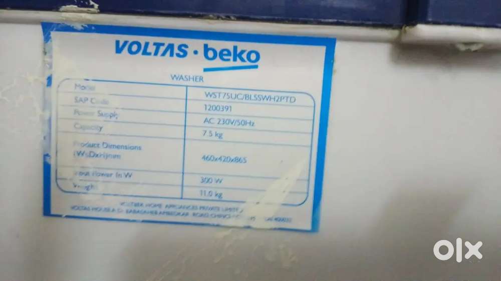 New Voltas 7.5 kg Washing Machine (October, 2024 purchase)