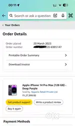 Iphone 14 Pro max 128 GB deep purple