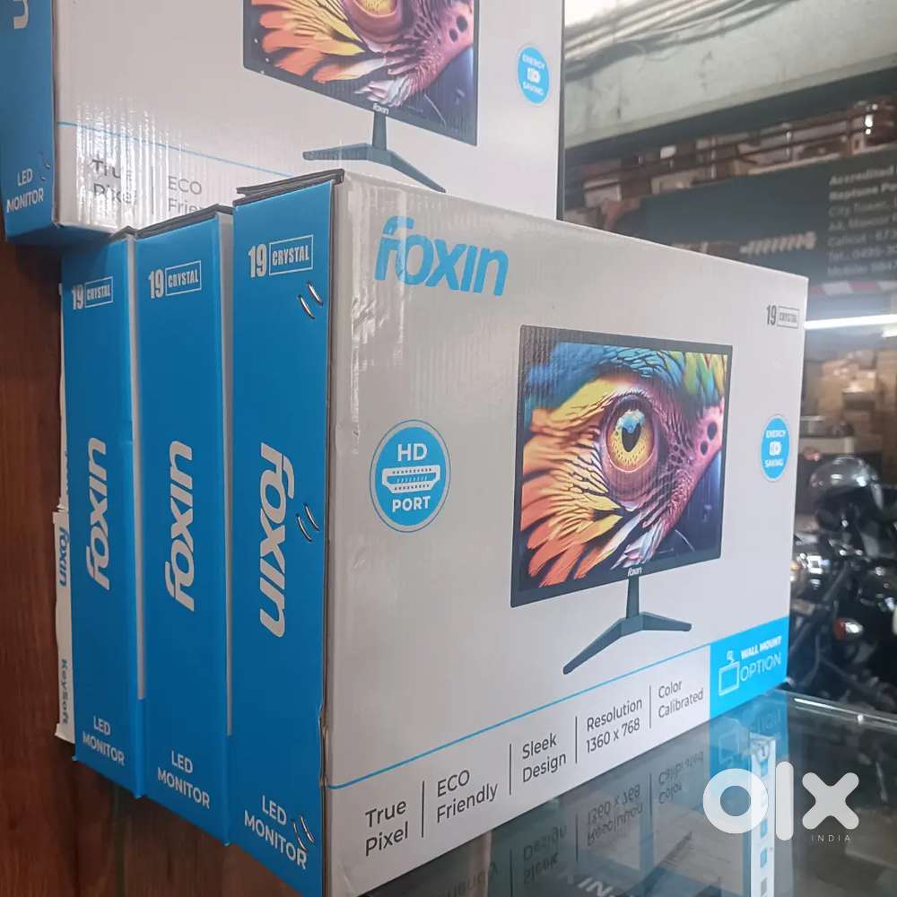 19 Foxin New Monitor HDMI VGA 1 year warranty