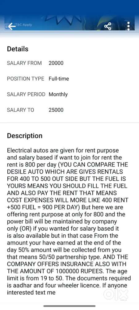 Wanted Auto Drivers (Rapido,Uber,Olaw)
