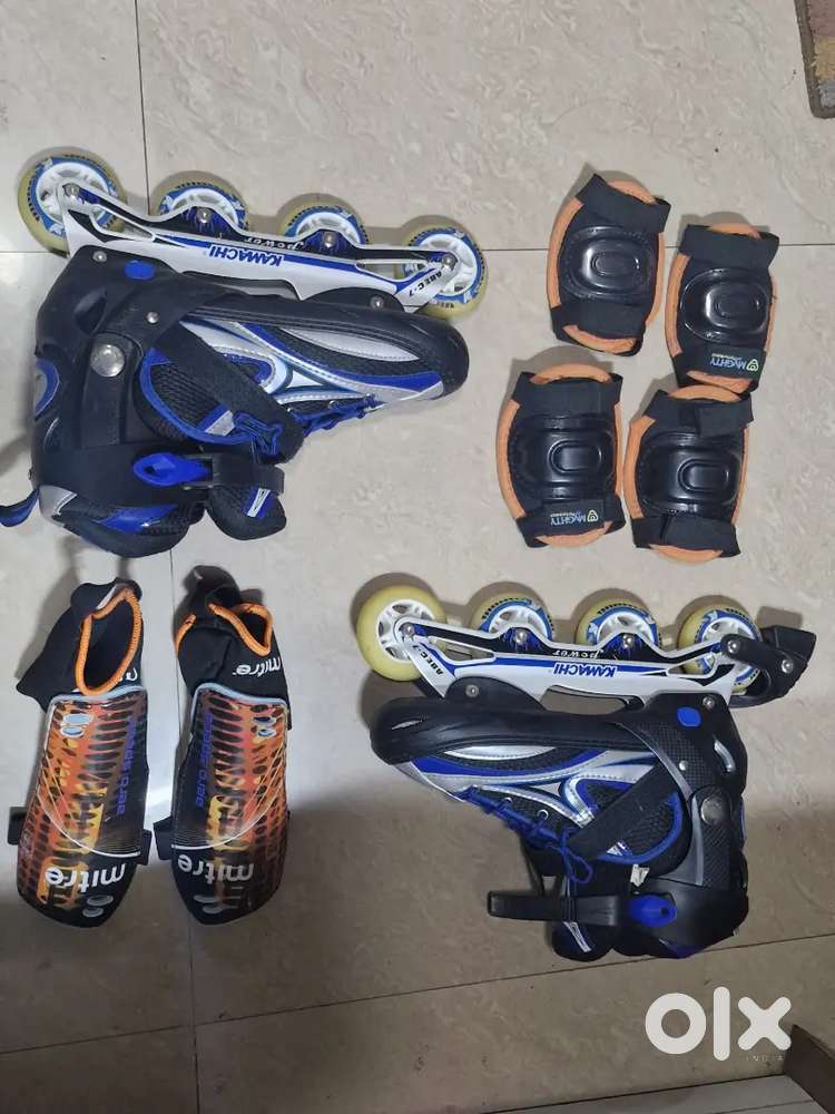 KAMACHI Inline Skates + Full Protective Gear - Great Condition