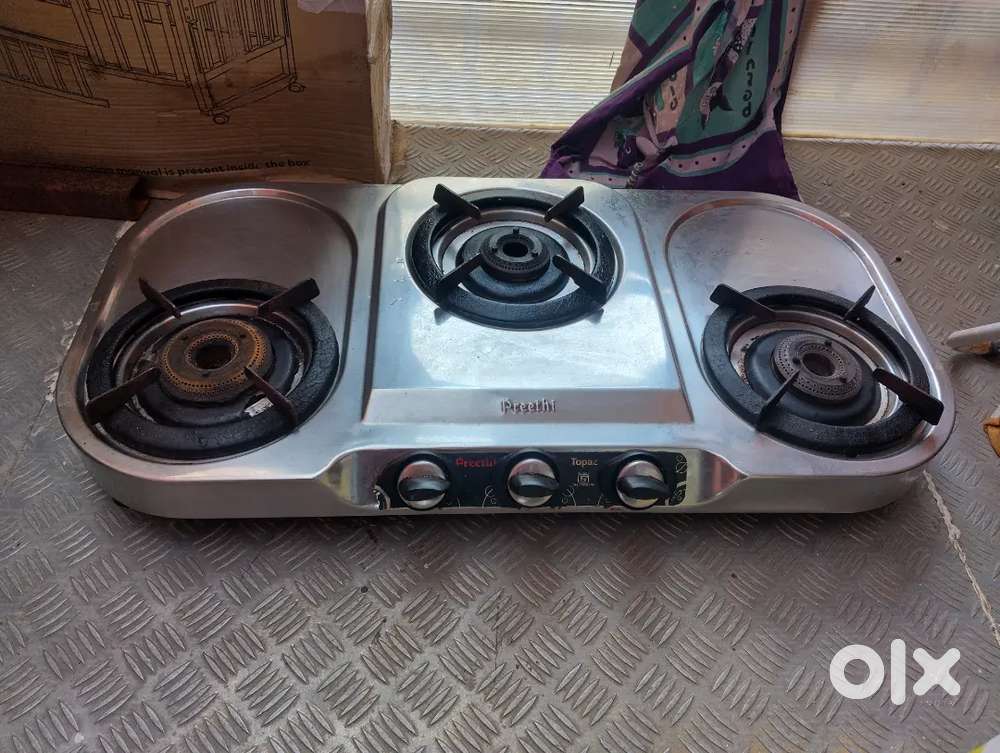 Preethi Topaz 3 Burner Stainless Steel Stove