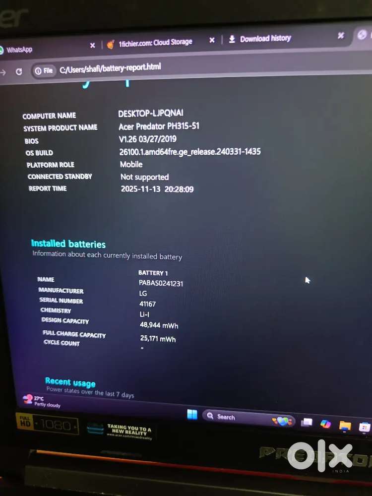 Acer Predator Helios 300 PH315-51 – i5 / GTX 1050Ti / 24GB/8GB RAM
