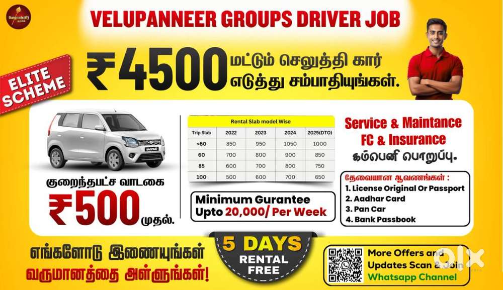 Everest Fleet Driver Job/Driver Wanted/Rapido Ola Uber/Car Leasing Cab