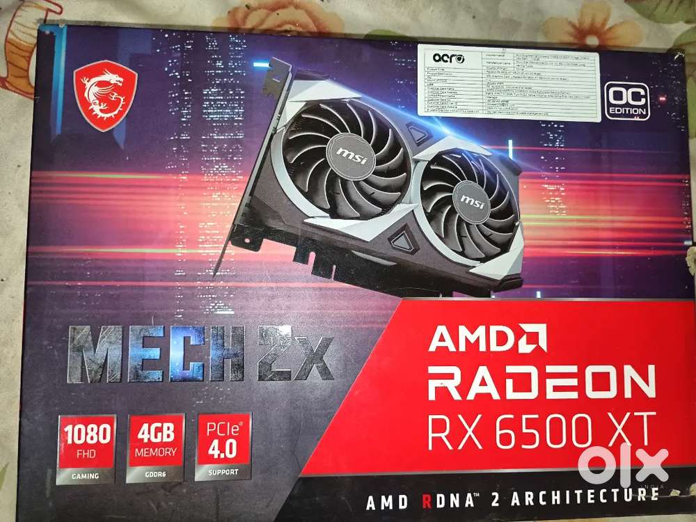 MSI MECH X4 RX6500 XT 4GB WARRANTY TILL MAR 2026