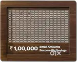 Wooden Money Savings Box for Kids 1,00,000 Rupees Goal Tracker
