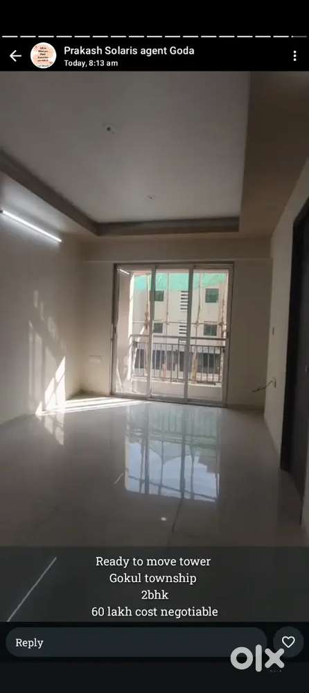 2BHK for Rent Zeal Tower – Near Station  Gym  Domino’s  Market