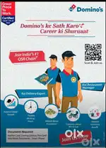 We are hiring delivery partner and Flexi insider for pizza making