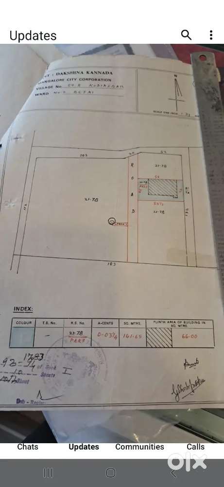 Bejai kapikdha 3.25 cents land for sale 65lkx