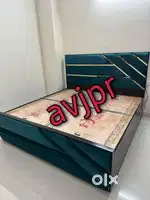 New full size ply board wooden designer double bed with storage box